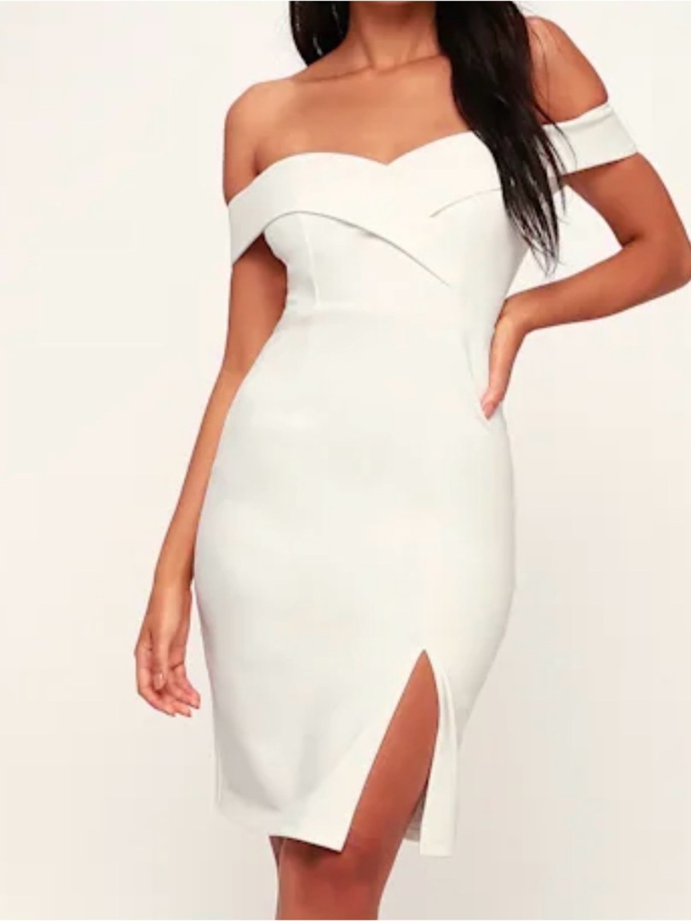 Lulu’s Small Off-Shoulder White Bodycon Dress